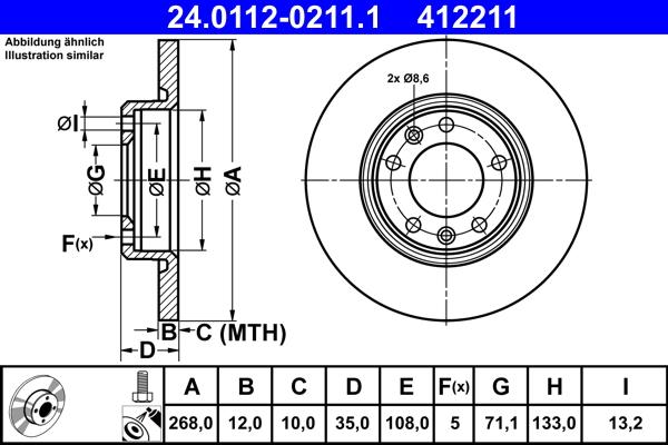 ATE 24.0112-0211.1 - Brake Disc onlydrive.pro