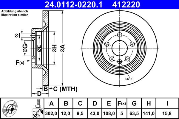 ATE 24.0112-0220.1 - Brake Disc onlydrive.pro