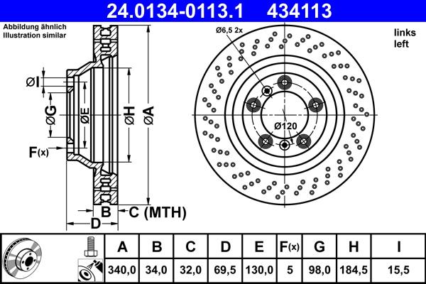 ATE 24.0134-0113.1 - Brake Disc onlydrive.pro