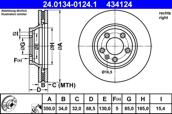 ATE 24.0134-0124.1 - Brake Disc onlydrive.pro