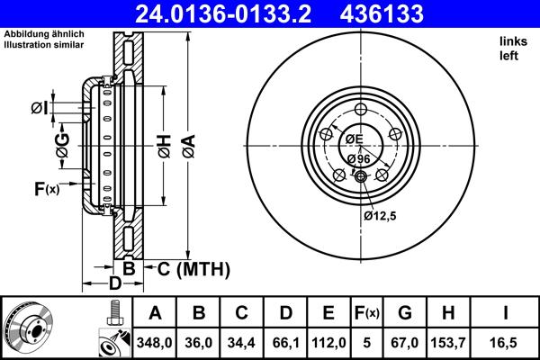 ATE 24.0136-0133.2 - Тормозной диск onlydrive.pro