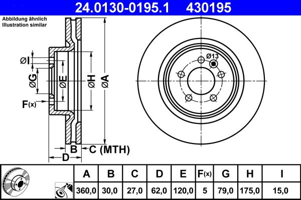 ATE 24.0130-0195.1 - Brake Disc onlydrive.pro