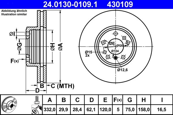 ATE 24.0130-0109.1 - Brake Disc onlydrive.pro