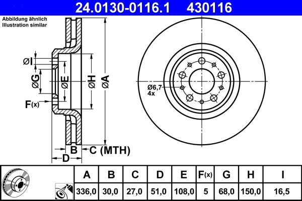 ATE 24.0130-0116.1 - Тормозной диск onlydrive.pro