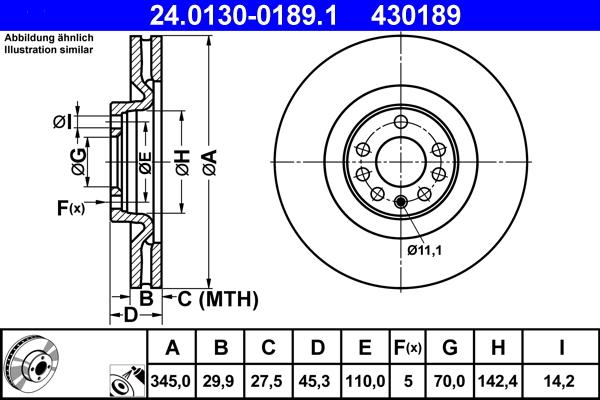 ATE 24.0130-0189.1 - Brake Disc onlydrive.pro