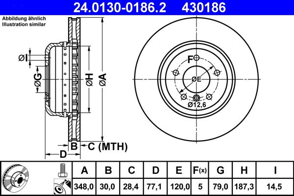 ATE 24.0130-0186.2 - Brake Disc onlydrive.pro