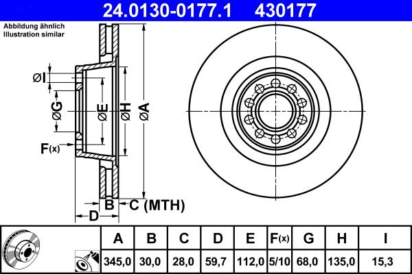 ATE 24.0130-0177.1 - Brake Disc onlydrive.pro