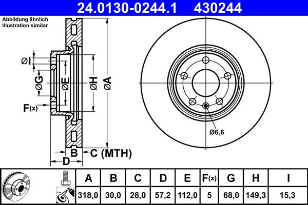 ATE 24.0130-0244.1 - Тормозной диск onlydrive.pro