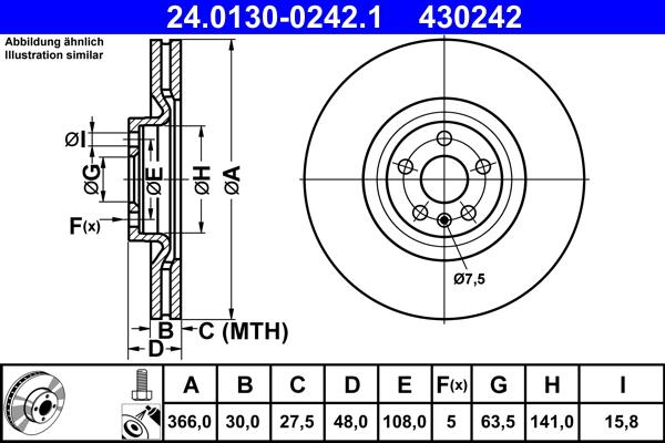 ATE 24.0130-0242.1 - Brake Disc onlydrive.pro