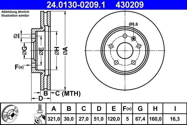 ATE 24.0130-0209.1 - Brake Disc onlydrive.pro