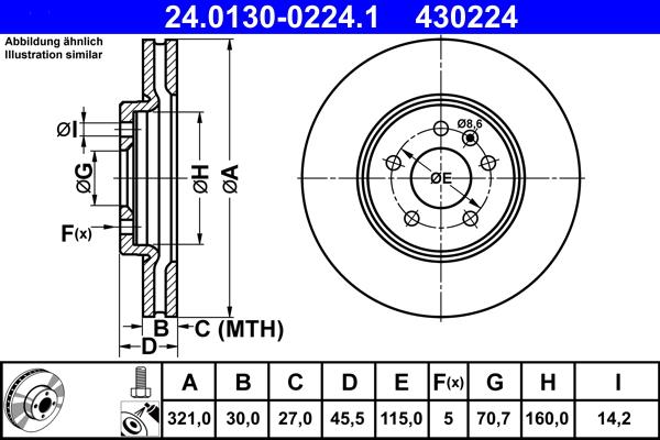 ATE 24.0130-0224.1 - Brake Disc onlydrive.pro