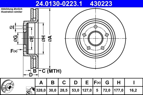 ATE 24.0130-0223.1 - Brake Disc onlydrive.pro