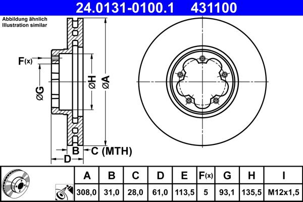 ATE 24.0131-0100.1 - Тормозной диск onlydrive.pro