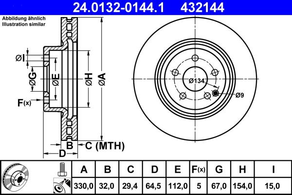 ATE 24.0132-0144.1 - Brake Disc onlydrive.pro