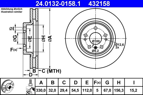 ATE 24.0132-0158.1 - Brake Disc onlydrive.pro