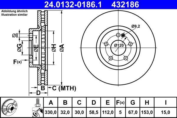 ATE 24.0132-0186.1 - Brake Disc onlydrive.pro