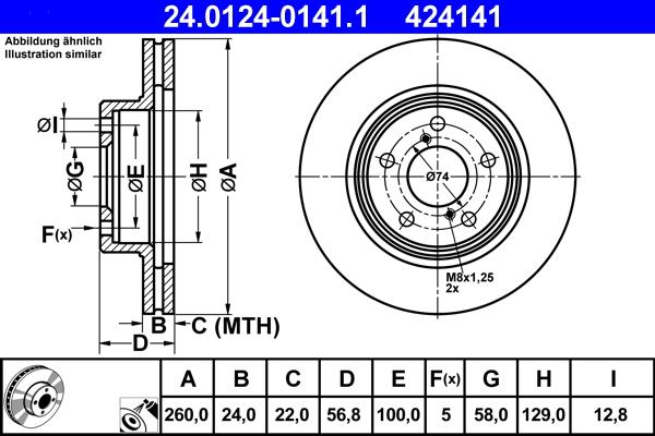 ATE 24.0124-0141.1 - Brake Disc onlydrive.pro