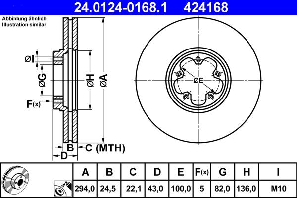 ATE 24.0124-0168.1 - Brake Disc onlydrive.pro