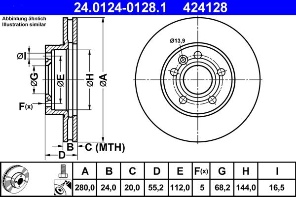 ATE 24.0124-0128.1 - Brake Disc onlydrive.pro