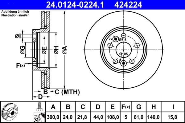 ATE 24.0124-0224.1 - Тормозной диск onlydrive.pro