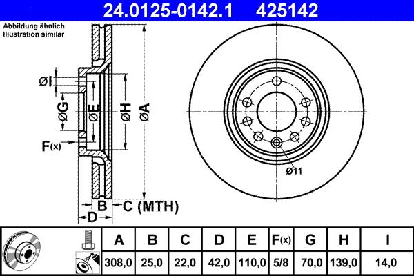 ATE 24.0125-0142.1 - Тормозной диск onlydrive.pro