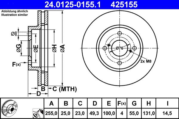 ATE 24.0125-0155.1 - Brake Disc onlydrive.pro