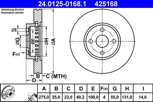 ATE 24.0125-0168.1 - Brake Disc onlydrive.pro