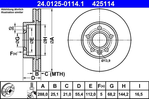 ATE 24.0125-0114.1 - Brake Disc onlydrive.pro