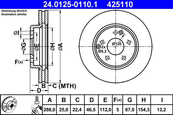 ATE 24.0125-0110.1 - Brake Disc onlydrive.pro