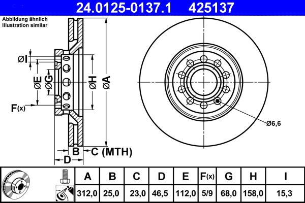 ATE 24.0125-0137.1 - Brake Disc onlydrive.pro