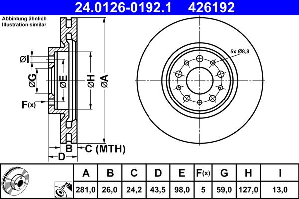 ATE 24.0126-0192.1 - Brake Disc onlydrive.pro