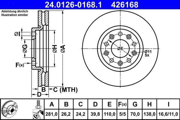 ATE 24.0126-0168.1 - Brake Disc onlydrive.pro