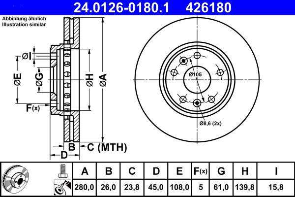 ATE 24.0126-0180.1 - Brake Disc onlydrive.pro