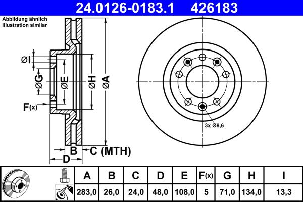 ATE 24.0126-0183.1 - Brake Disc onlydrive.pro