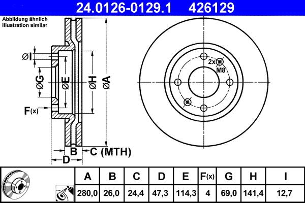 ATE 24.0126-0129.1 - Brake Disc onlydrive.pro