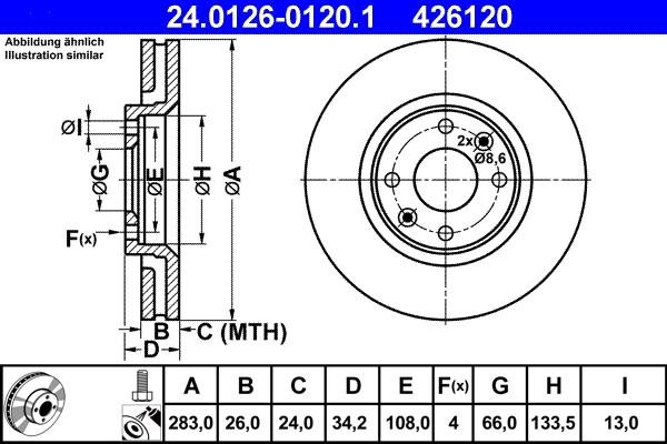 ATE 24.0126-0120.1 - Brake Disc onlydrive.pro