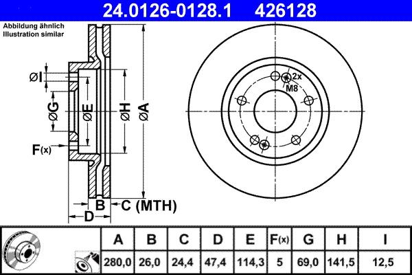 ATE 24.0126-0128.1 - Brake Disc onlydrive.pro