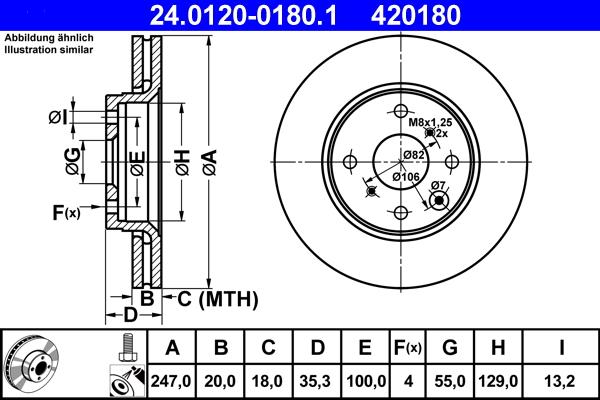 ATE 24.0120-0180.1 - Brake Disc onlydrive.pro