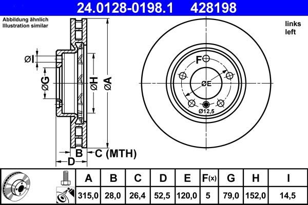 ATE 24.0128-0198.1 - Brake Disc onlydrive.pro