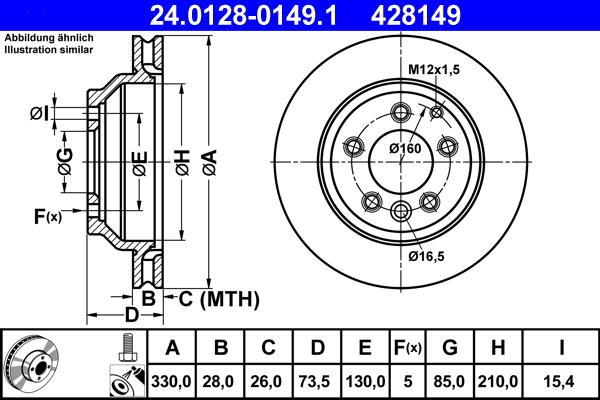 ATE 24.0128-0149.1 - Brake Disc onlydrive.pro