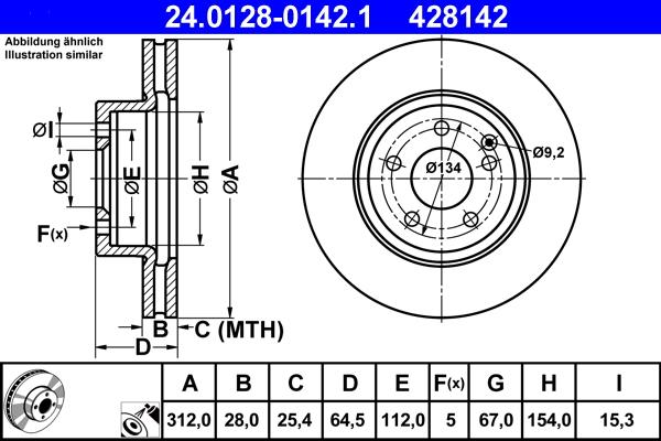 ATE 24.0128-0142.1 - Brake Disc onlydrive.pro