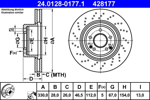 ATE 24.0128-0177.1 - Brake Disc onlydrive.pro