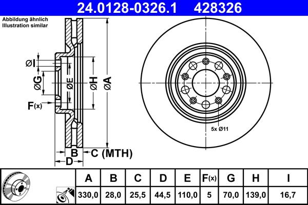 ATE 24.0128-0326.1 - Brake Disc onlydrive.pro