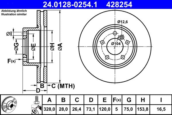 ATE 24.0128-0254.1 - Brake Disc onlydrive.pro