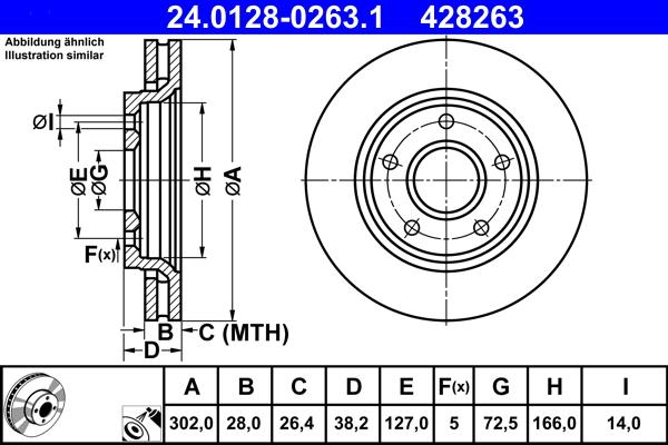 ATE 24.0128-0263.1 - Brake Disc onlydrive.pro