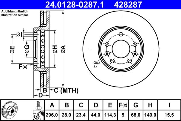 ATE 24.0128-0287.1 - Brake Disc onlydrive.pro