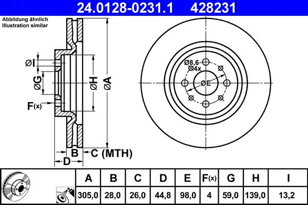 ATE 24.0128-0231.1 - Brake Disc onlydrive.pro