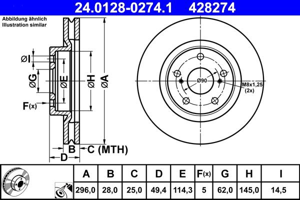 ATE 24.0128-0274.1 - Brake Disc onlydrive.pro