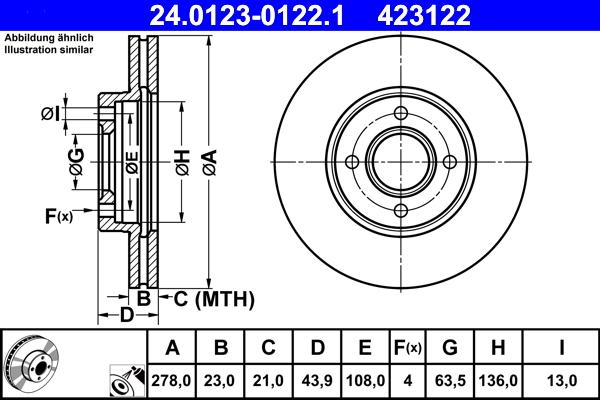 ATE 24.0123-0122.1 - Brake Disc onlydrive.pro