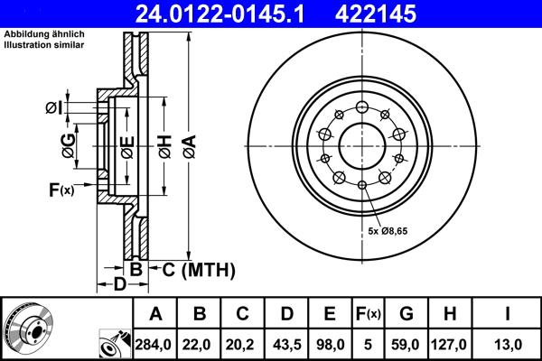 ATE 24.0122-0145.1 - Brake Disc onlydrive.pro